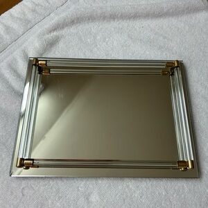 Elegant Clear and Gold Mirrored Tray